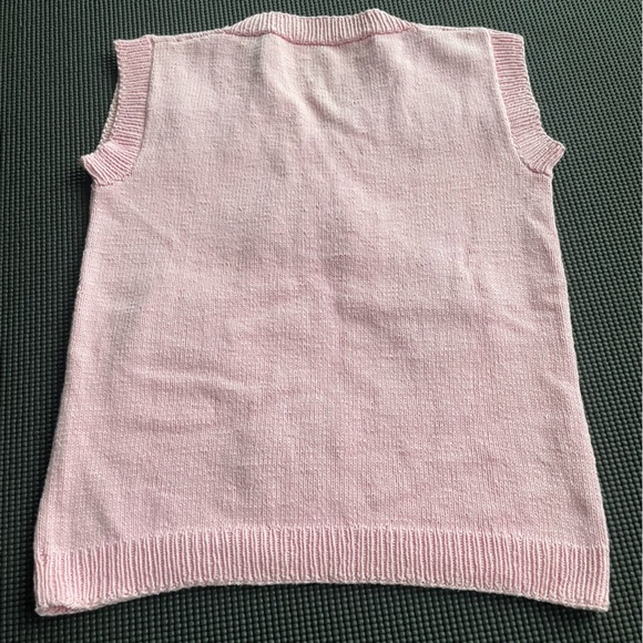 Toadstool Mushroom Sweater Vest Pink/Multicolor Size Extra Small - Picture 4 of 4